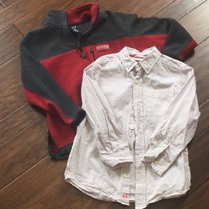 Boys Gap Fleece Pullover with matching shirt